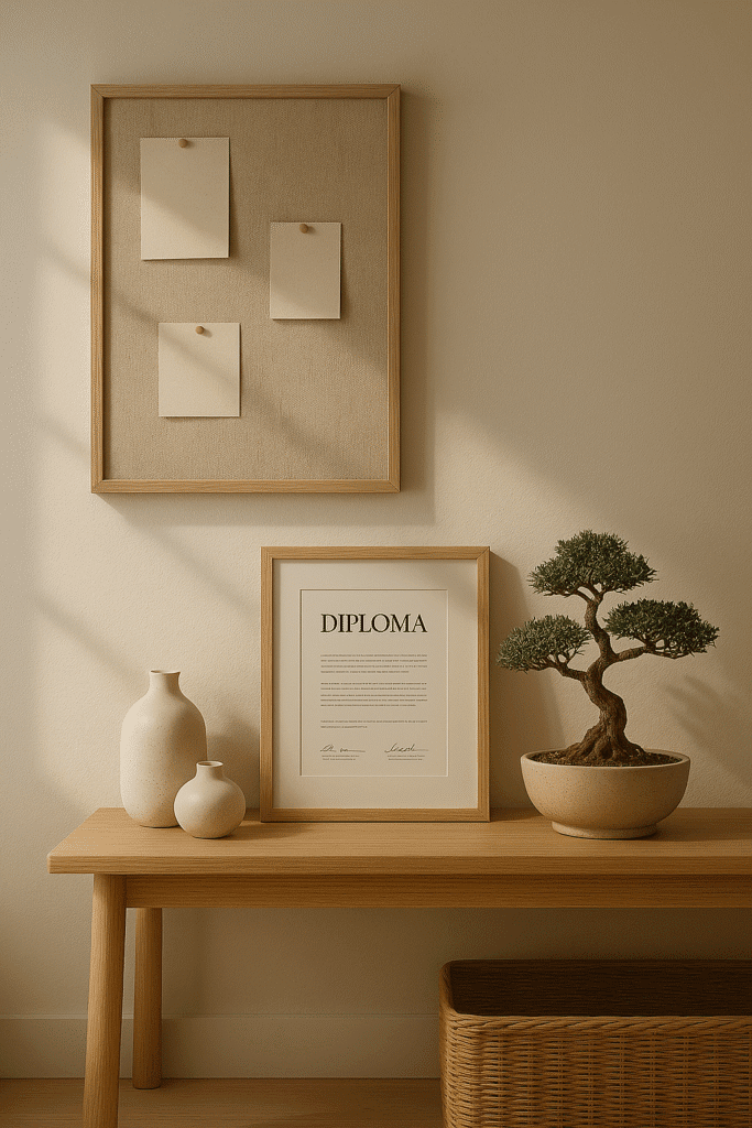 How to create eye-catching, elegant display of diplomas, medals, and trophies?